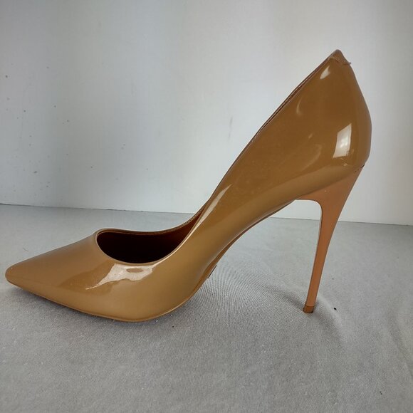Azalea Wang Dark Nude Patent Leather Pointed Toe Stiletto Heels Size 10 4.75” - Picture 6 of 10